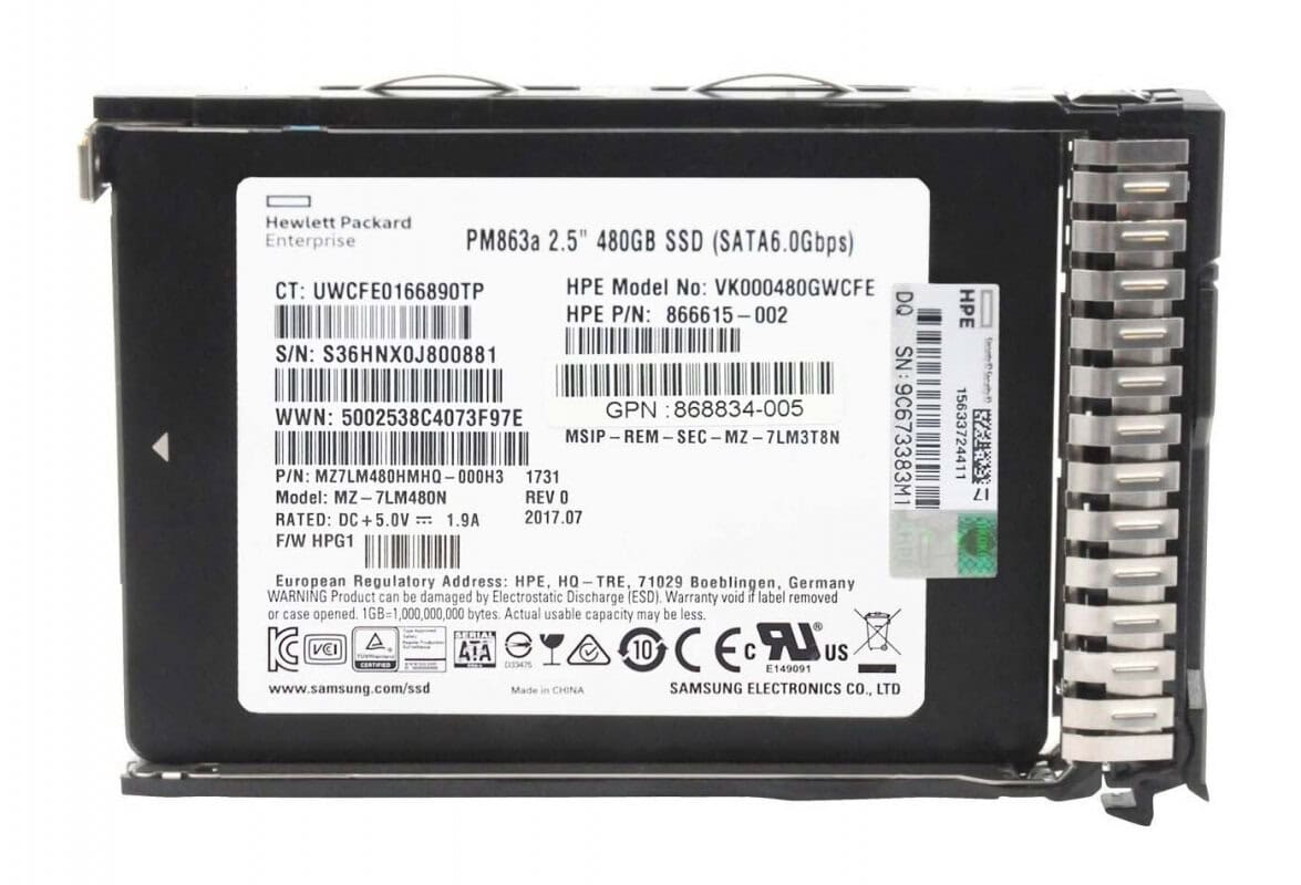 HP SSD 480GB 6G SFF SATA MU SC DS (879013-001) thumbnail