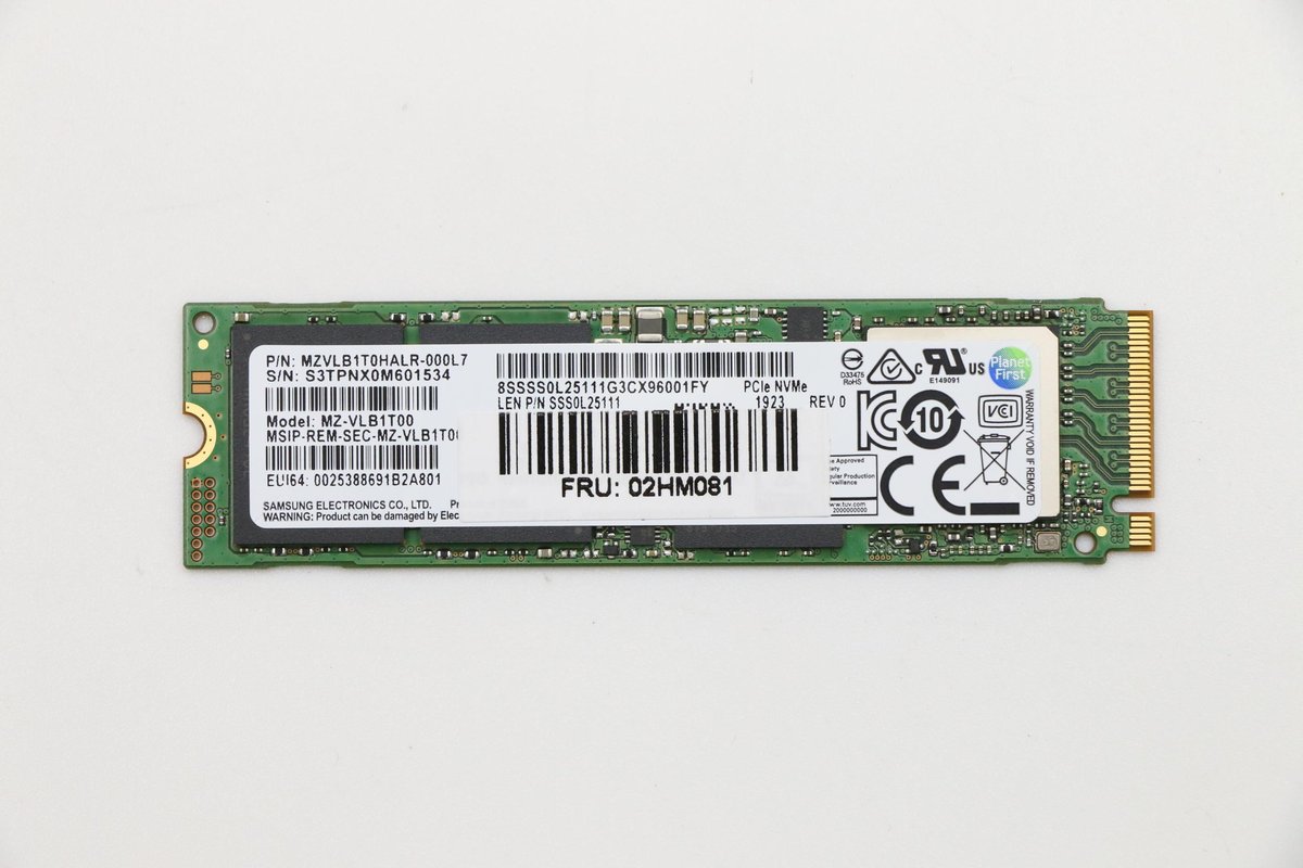 Lenovo 1TB M.2 PCIe NVMe SSD 2280 (02HM081) thumbnail