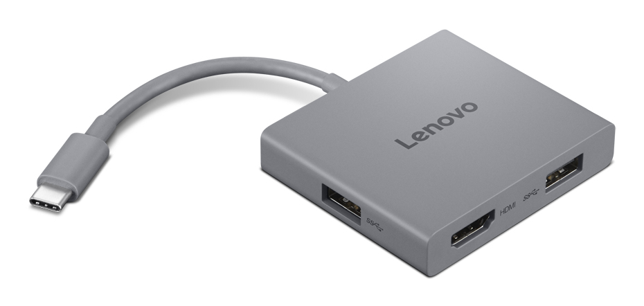 Lenovo GX91R64790 laptop dock & poortreplicator Bedraad USB 3.2 Gen 1 (3.1 Gen 1) Type-C Grijs (GX91R64790) thumbnail