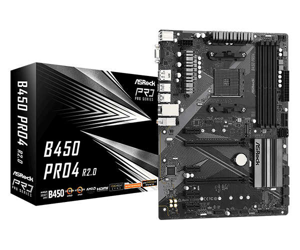 ASRock B450M Pro4 R2.0 (90-MXBEG0-A0UAYZ) thumbnail