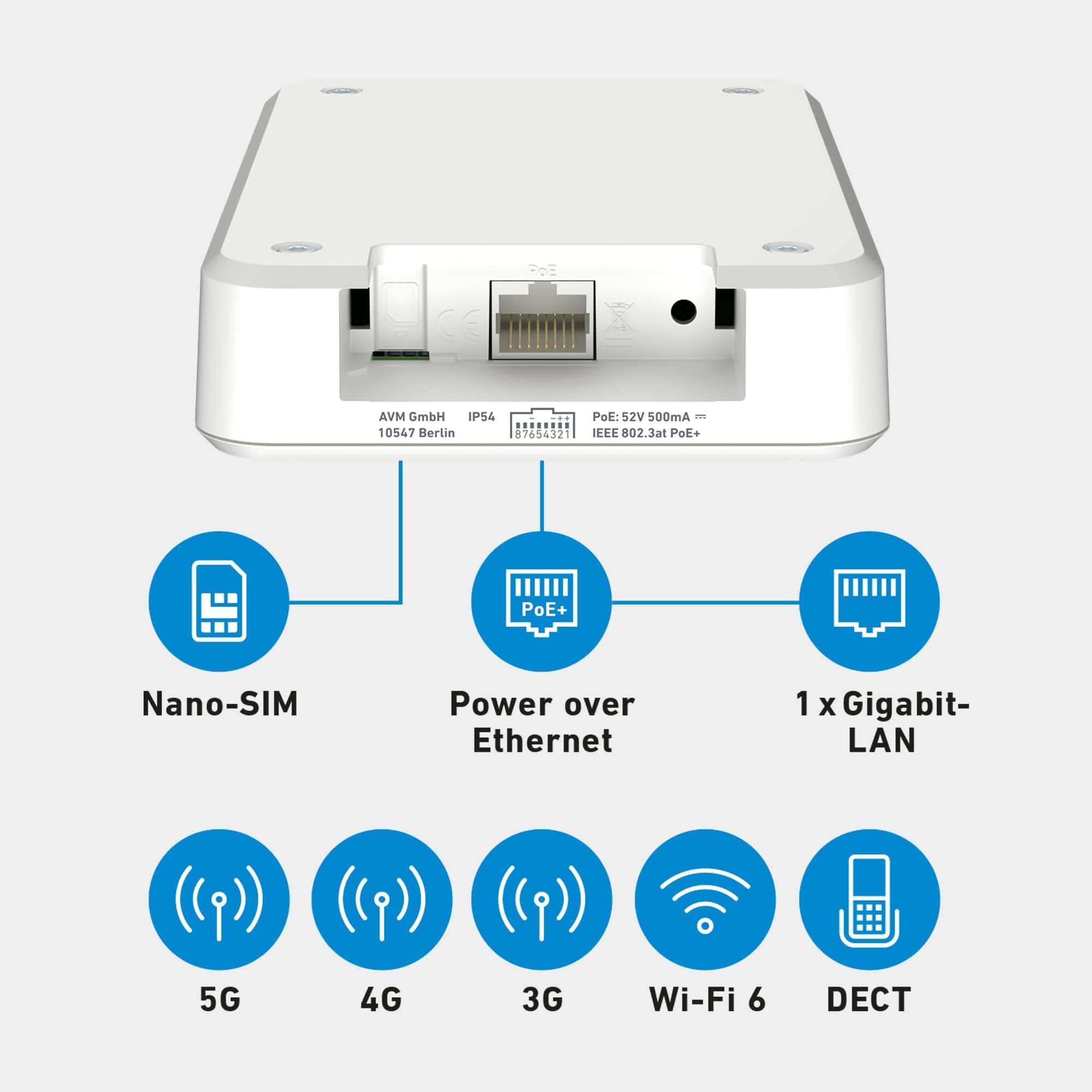 AVM FRITZ!Box 6860 5G v2 WiFi 5 (WLAN AC) Router, Dualband, max. 1.300 Mbit/s, 5G/4G bis zu 1 Gbit/s (20003182) thumbnail