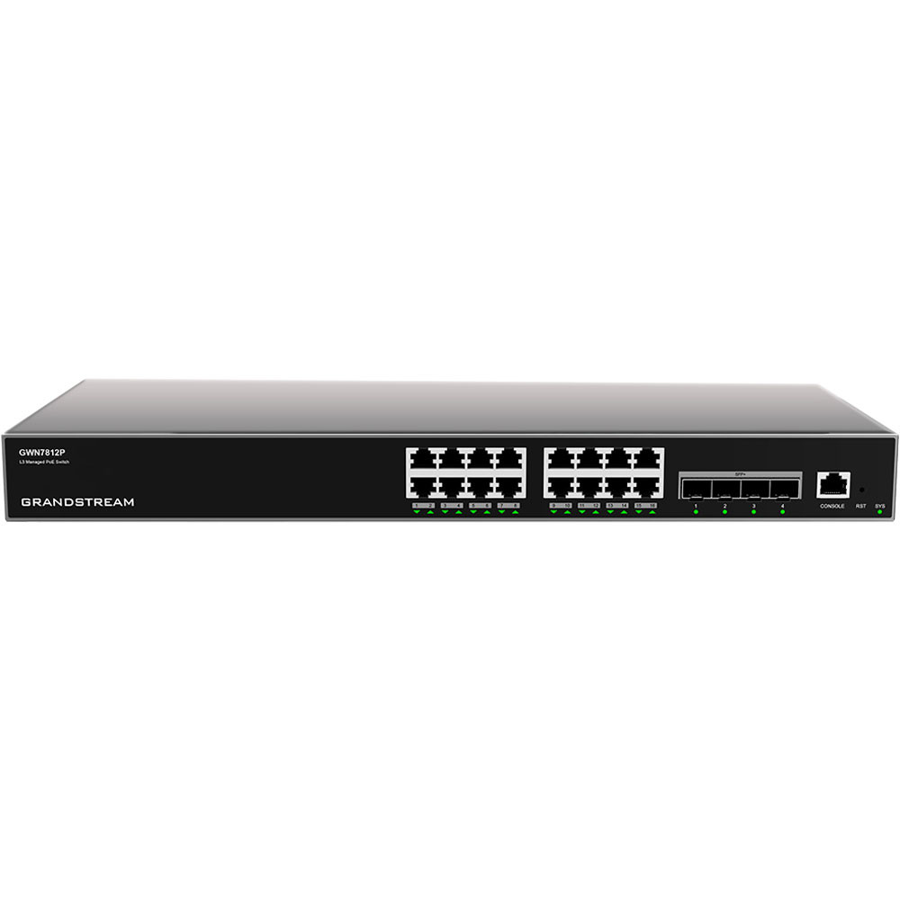 Grandstream Networks GWN7812P 16x Port PoE Layer 3 Managed Network Switch Access Point (GRANDSTREAM_GWN7812P) thumbnail