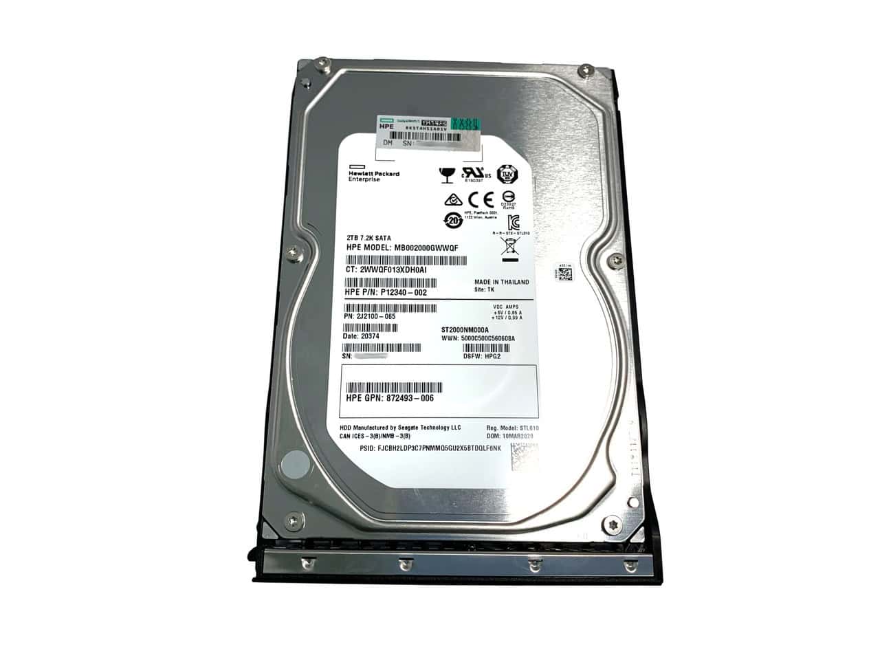 HP 2TB SATA Hard Drive 6Gb/s (862132-001-RFB) thumbnail