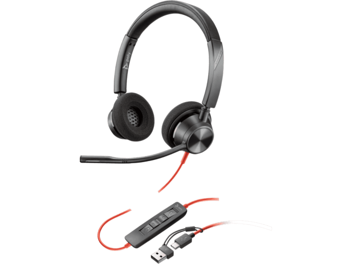HP Poly Blackwire 3320 Stereo USB-C Headset +USB-C/A Adapter[DAMAGED BOX] (8X219AA-NOB) thumbnail