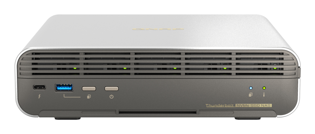 QNAP TBS-h574TX-i5UC-05S02 NAS Compact Intel® Core™ i5 i5-1235U 16 GB 19,2 TB SSD QNAP QTS Grijs, Zwart (TBS-H574TX-I5UC-05S02) thumbnail