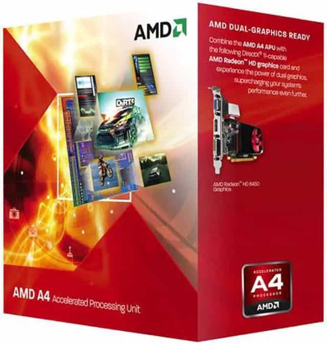 AMD APU Fusion A4 X2 3400 2.7 GHz Radeon HD6410D 1 MB FM1 65W Box (AD3400OJGXBOX) thumbnail