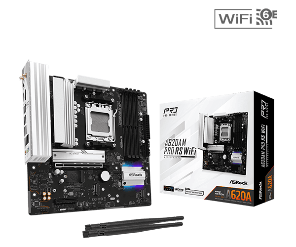 ASRock A620M Pro Rs Wifi Amd A620 Socket Am5 Micro Atx (90-MXBLX0-A0UAYZ) thumbnail