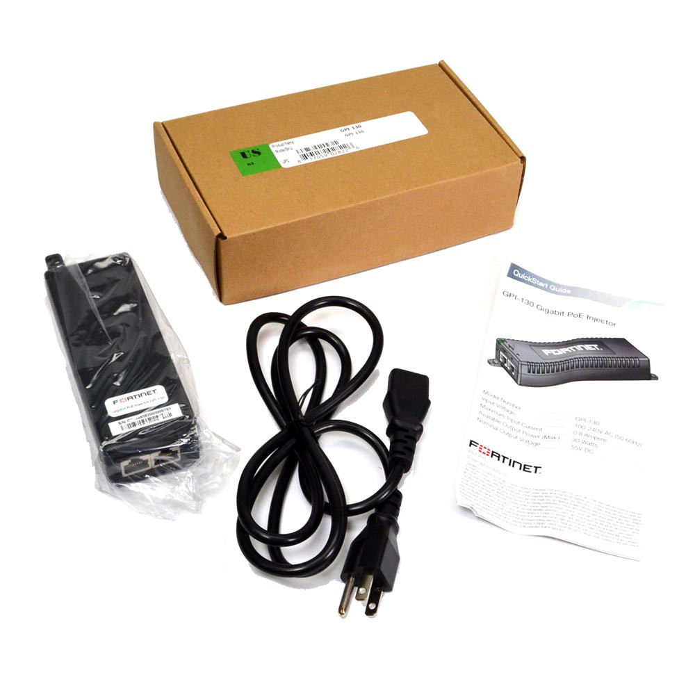 Fortinet GPI-130 Gigabit Ethernet PoE Injector 55V IEEE 802.3at (GPI130) thumbnail