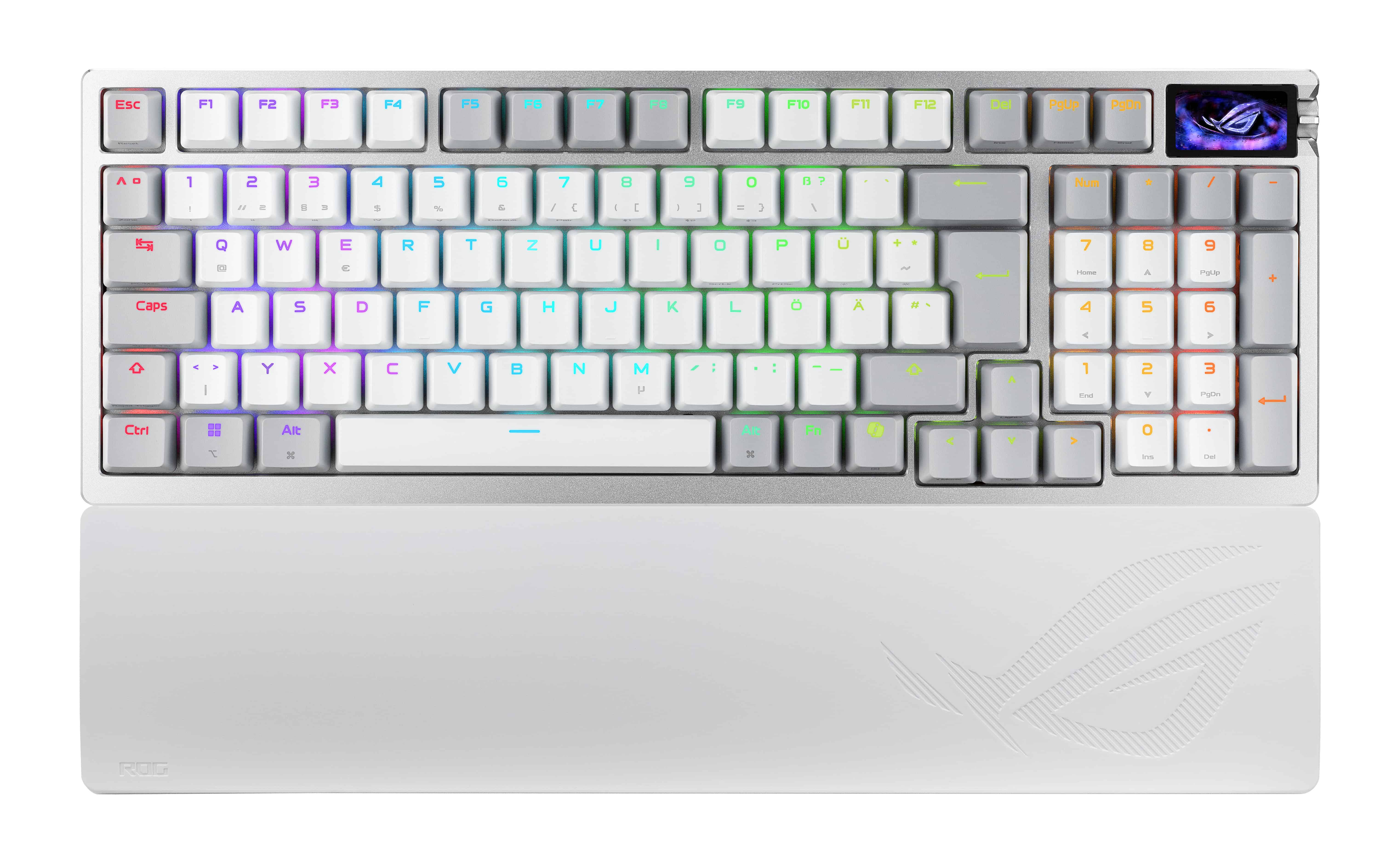 ASUS ROG Azoth 96 HE toetsenbord Gamen USB + RF Wireless + Bluetooth QWERTZ Duits Wit (90MP040H-BKDA30) thumbnail