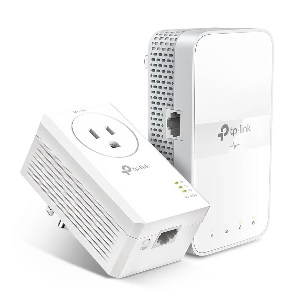 TP-Link AV1000 Gigabit Powerline WLAN AC1200 Set mit Steckdosen 2 x Adapter, bis zu 1000 Mbit/s, WLAN AC 867 (5 GHz) + 300 Mbit/ (TL-WPA7617 KIT-PROMO) thumbnail
