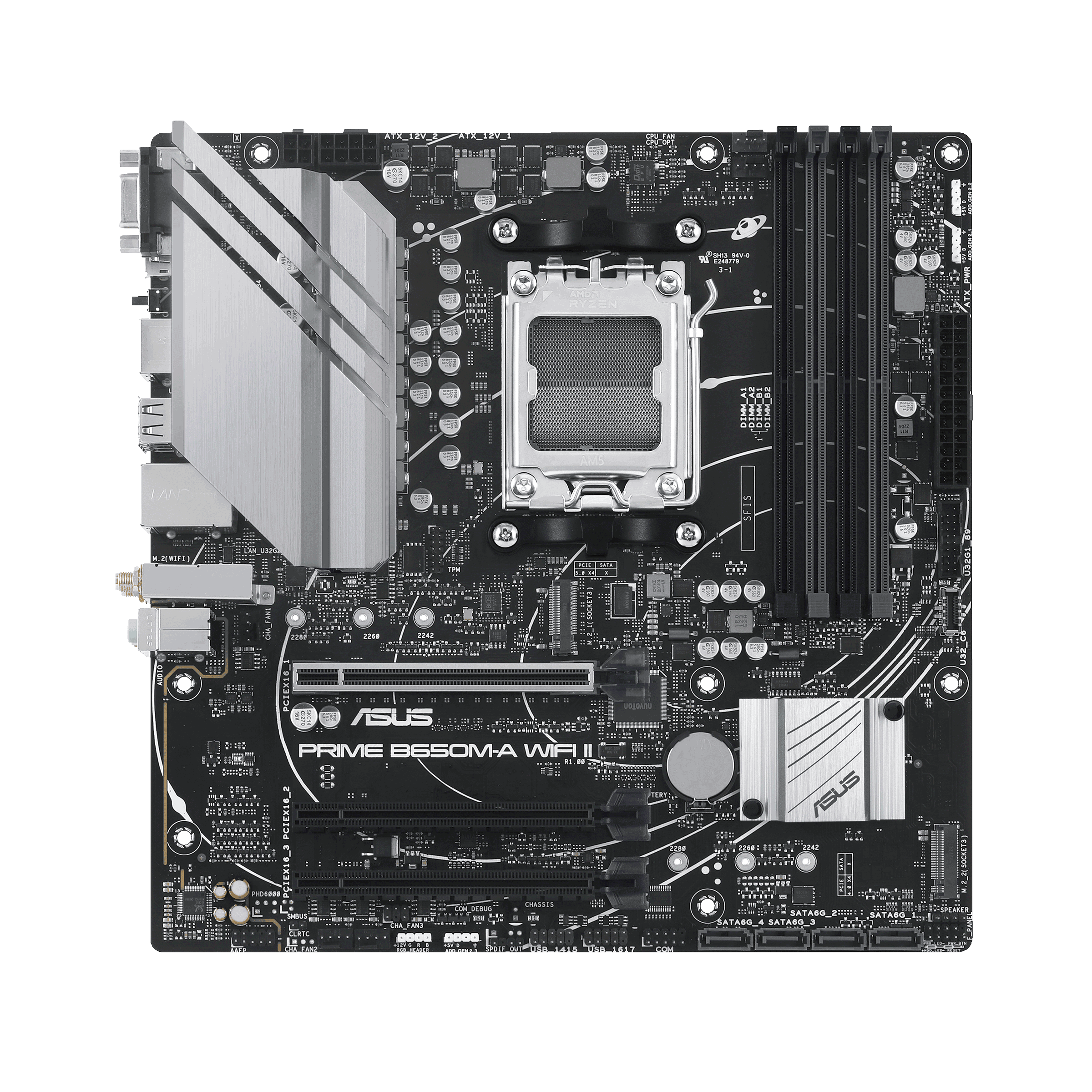 ASUS Motherboard AMD B650 Micro-ATX DDR5 Memory 4 Memory Slots 3xPCI-Express 4.0 16x (PRIMEB650M-AWIFIII) thumbnail