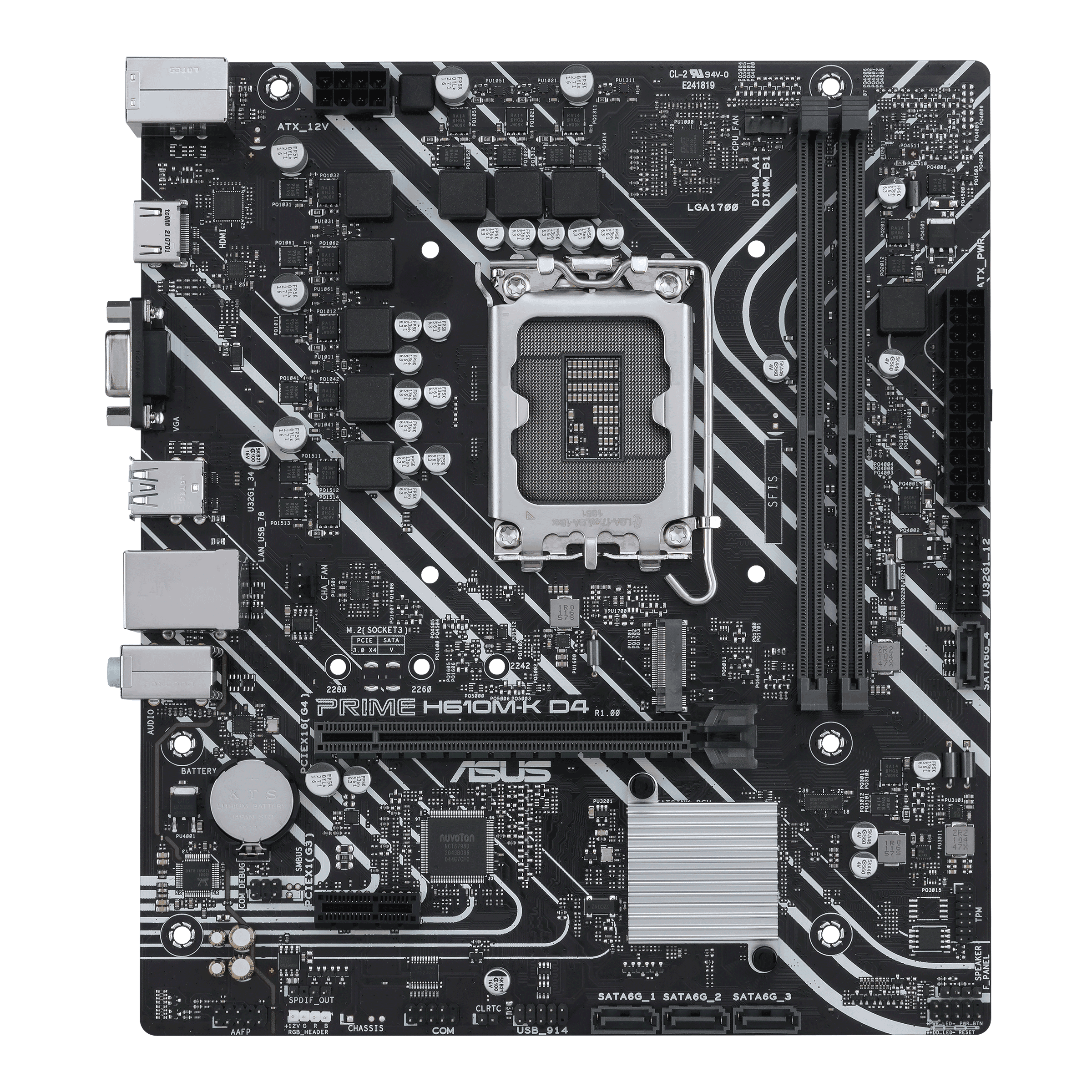 ASUS Motherboard G610 A1700 MicroATX DDR4 Memory 2 Memory Slots (PRIMEH610M-KD4) thumbnail