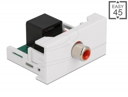 DELOCK Easy 45 Modul Cinch Buchse zu Cinch Buchse rot/weiß (91815) thumbnail