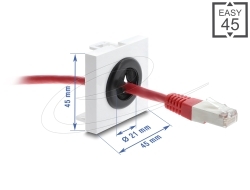 DELOCK Easy 45 Modul Cinch Bu > Bu vergoldet weiß/weiß (91819) thumbnail