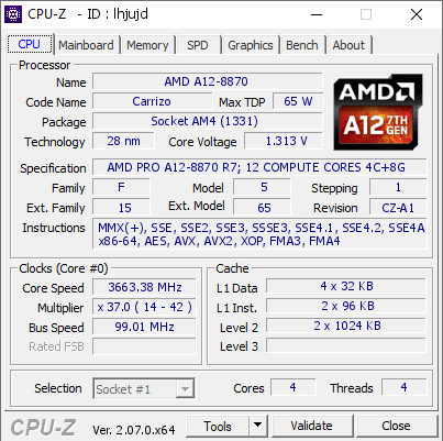 HP SPS-PROC CARRIZO PRO A12-8870 (913431-001) thumbnail