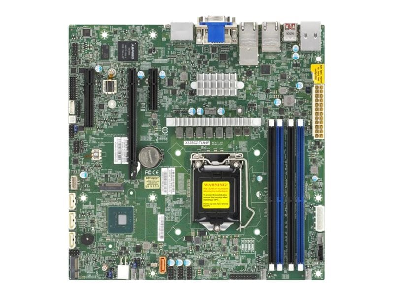 Super Micro SUPERMICRO X12SCZ-TLN4F Motherboard Micro ATX LGA1200 Socket W480E USB 3.2 Gen 2 X 10 Gigabit LAN (MBD-X12SCZ-TLN4F-B) thumbnail