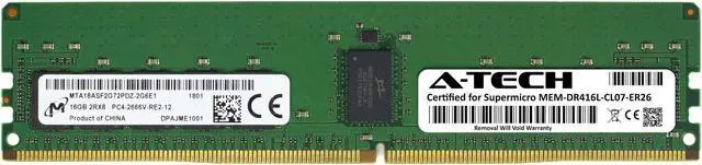 Super Micro Supermicro 16GB 288-Pin DDR4 2666 1.2V 2Rx8 ECC RDIMM (MEM-DR416L-CL07-ER26) thumbnail