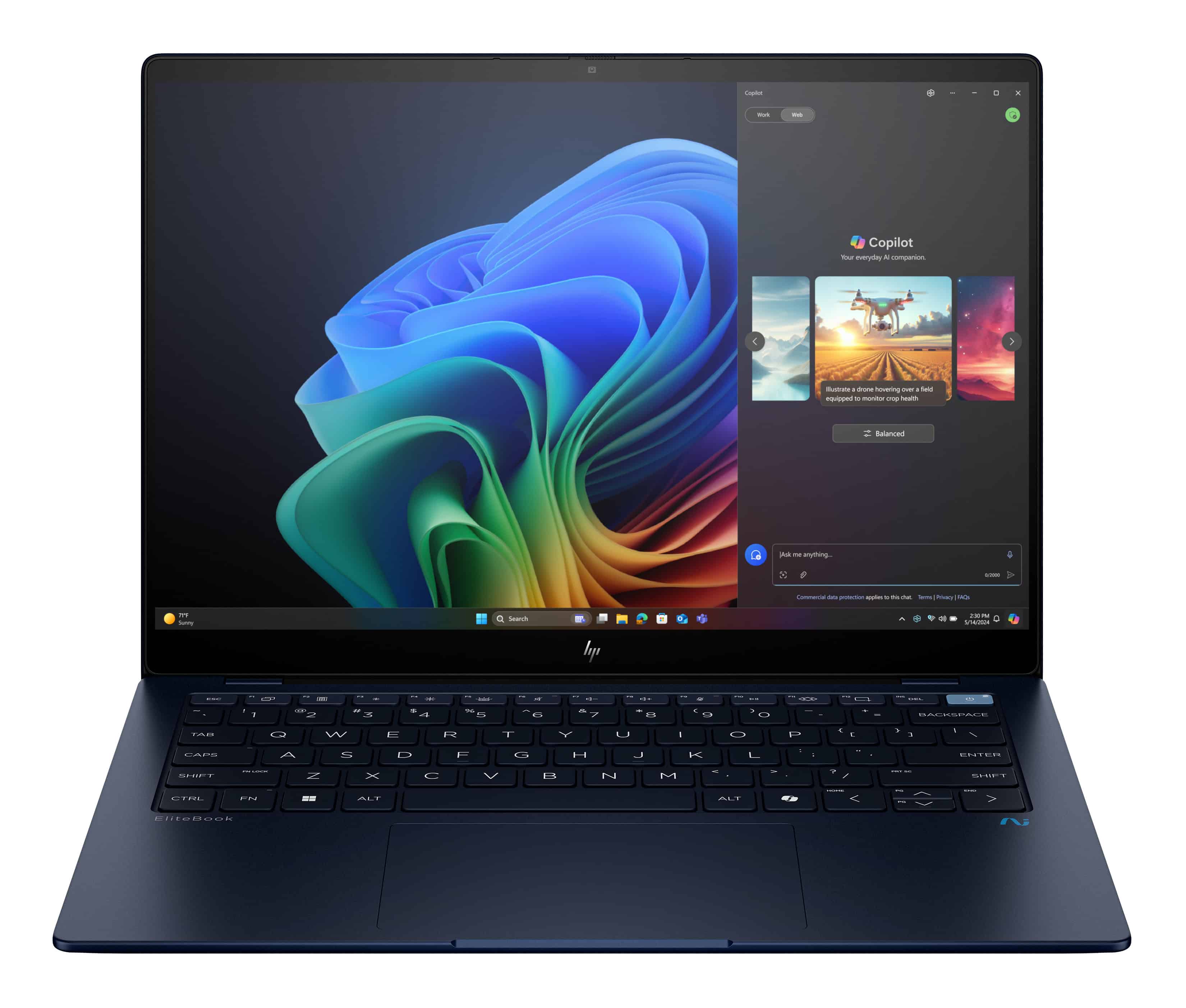 HP EliteBook Ultra G1q Copilot+ PC Snapdragon X1E-78-100 Laptop 35,6 cm (14") Touchscreen 2.2K 16 GB LPDDR5x-SDRAM 512 GB SSD Wi-Fi 6E (802.11ax) Windows 11 Pro Blauw (A26TMEA#ABB) thumbnail