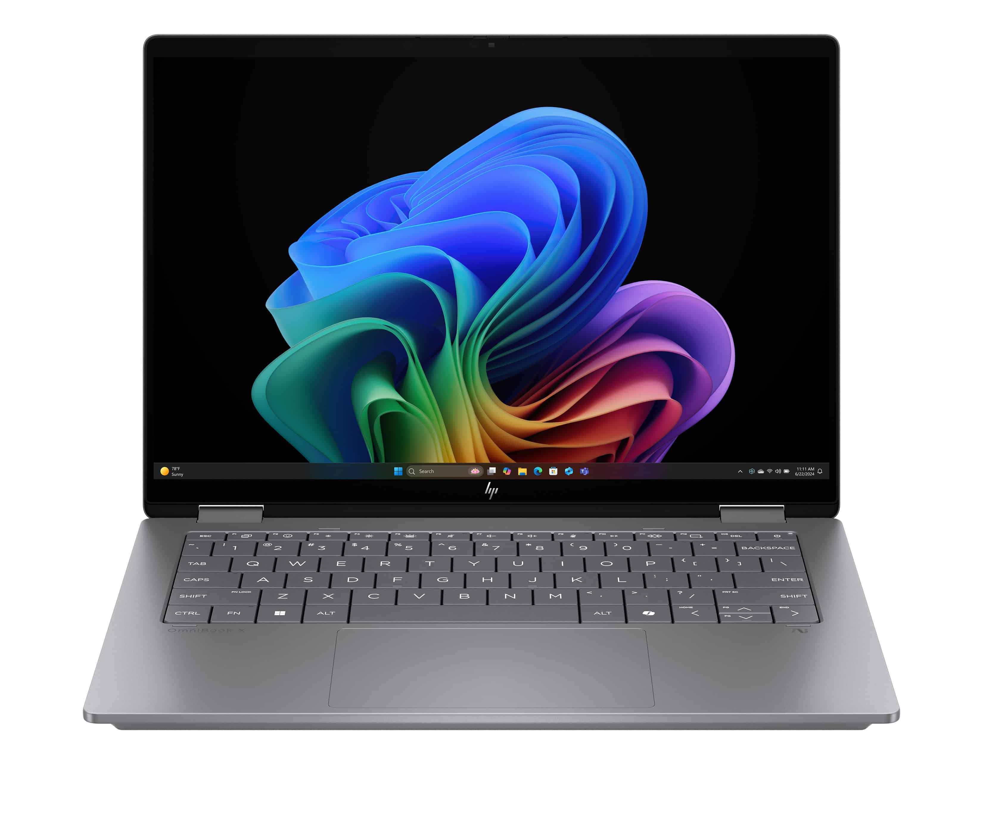 HP OmniBook X FlipNGAI 14-fk0050nd NL Copilot+ PC AMD Ryzen AI 5 340 Hybride (2-in-1) 35,6 cm (14") Touchscreen 2K 16 GB LPDDR5x-SDRAM 512 GB SSD Wi-Fi 7 (802.11be) Windows 11 Home Zilver (BL8W8EA#ABH) thumbnail