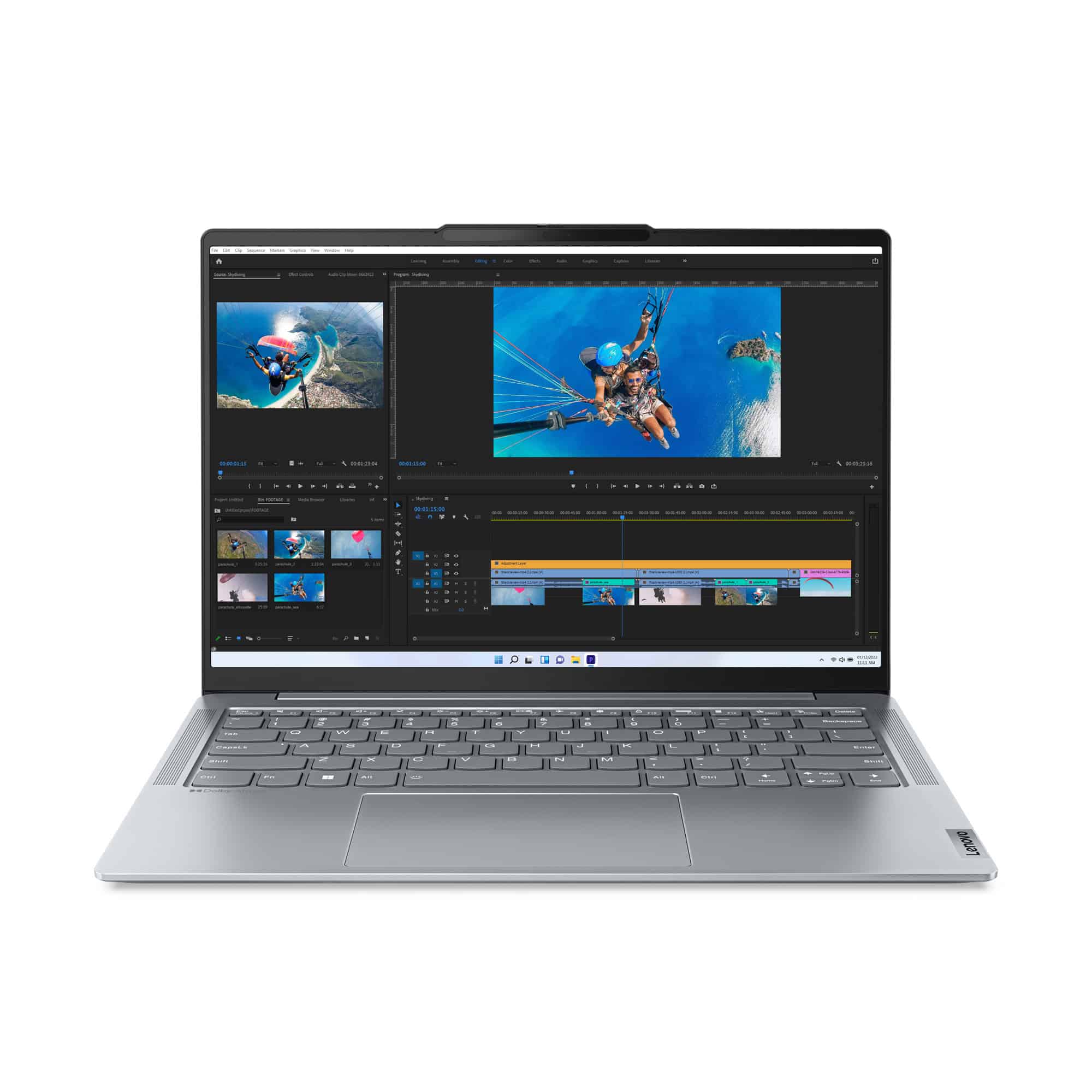 Lenovo Yoga Slim 6 14APU8 AMD Ryzen™ 7 PRO 7840U Laptop 35,6 cm (14") WUXGA 16 GB LPDDR5-SDRAM 1 TB SSD Wi-Fi 6E (802.11ax) Windows 11 Home Engels Grijs (82X3003RMH) thumbnail