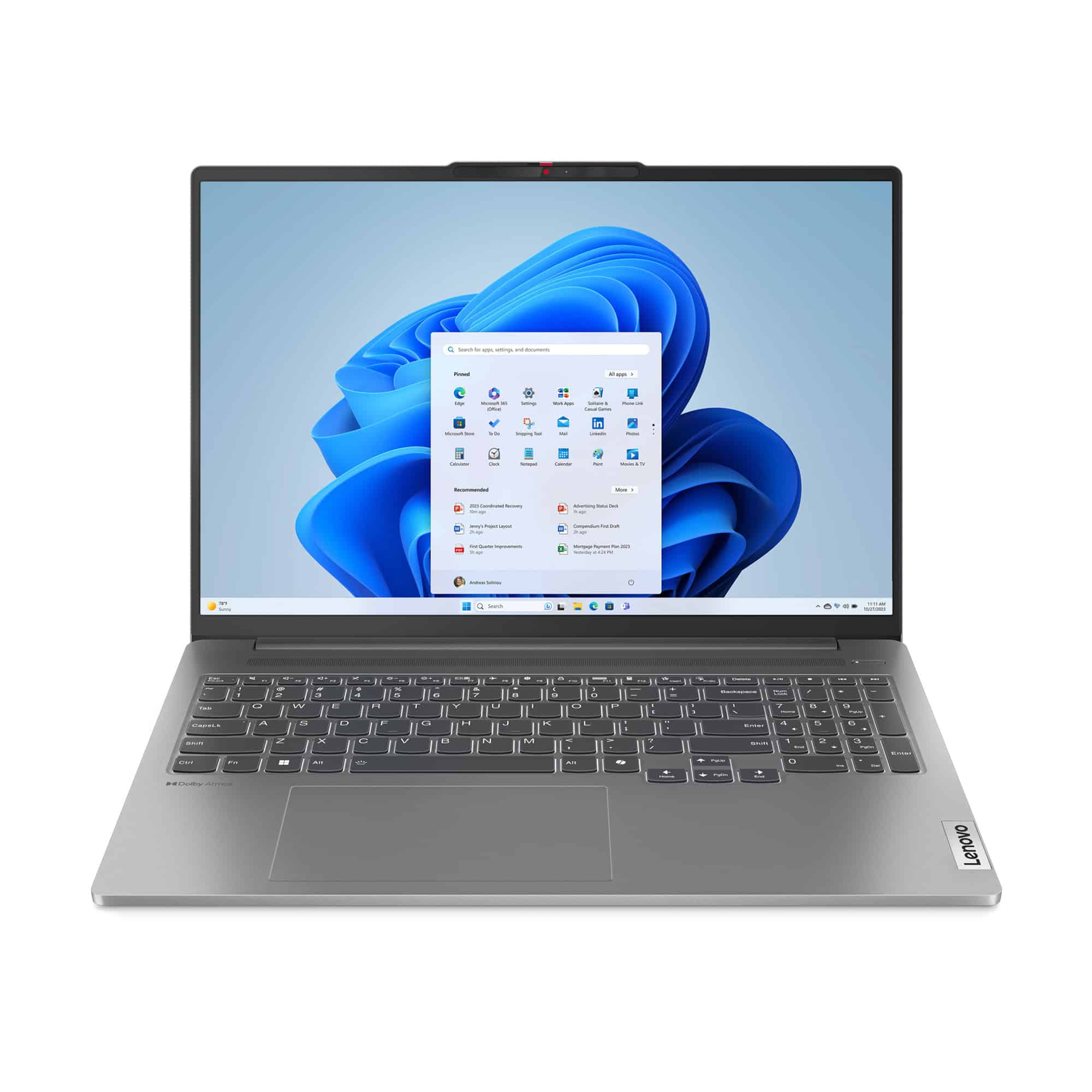 Lenovo IdeaPad Pro 5 16AHP9 AMD Ryzen™ 7 8845HS Laptop 40,6 cm (16") 2.5K 16 GB LPDDR5x-SDRAM 1 TB SSD Wi-Fi 6E (802.11ax) Windows 11 Home Engels Grijs (83D50036MH) thumbnail