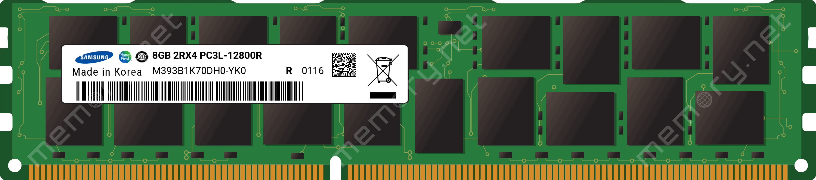 Dell 8GB 2Rx4 PC3L-12800R (M393B1K70DH0-YK0-RFB) thumbnail