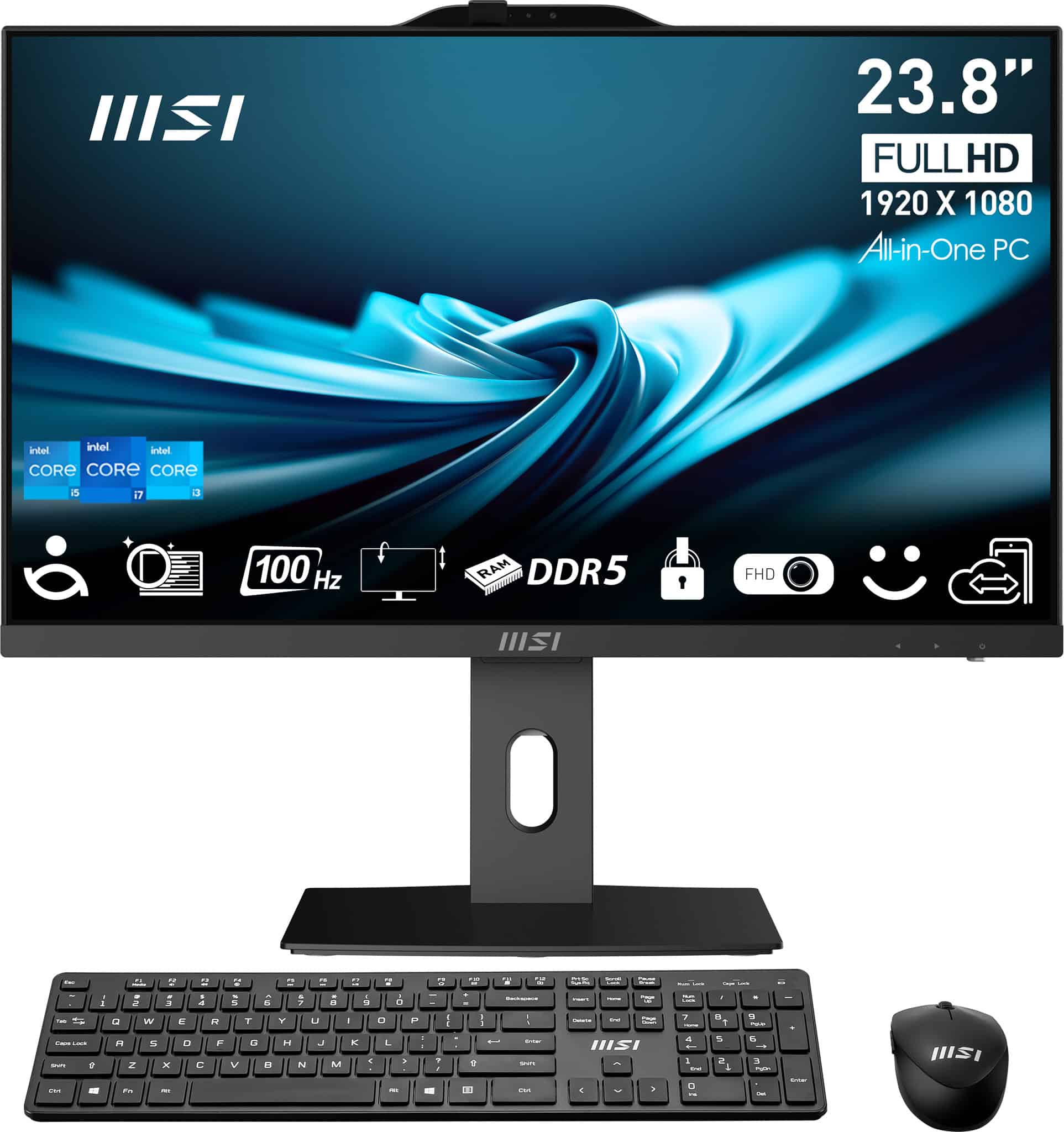 MSI Pro AP242P 14M-649XEU Intel® Core™ i5 i5-14400 60,5 cm (23.8") 1920 x 1080 Pixels Alles-in-één-pc 16 GB DDR5-SDRAM 512 GB SSD Wi-Fi 6E (802.11ax) Zwart (PRO AP242P 14M-649XEU) thumbnail