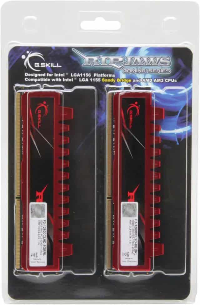 G.Skill DDR3  8GB PC 1600 CL9   G.Skill KIT (2x4GB) 8GBRL Ripjaws (F3-12800CL9D-8GBRL) thumbnail