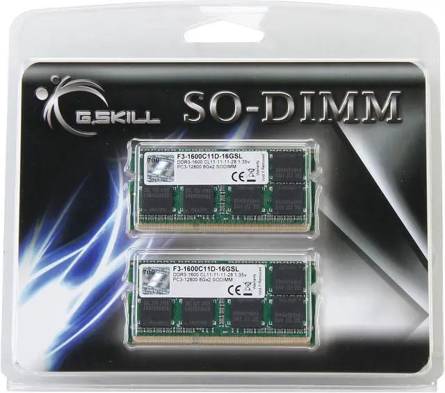 G.Skill SO DDR3 8GB PC 1600 CL11  G.Skill (2x4GB) 8GSL Value 1.35V (F3-1600C11D-8GSL) thumbnail