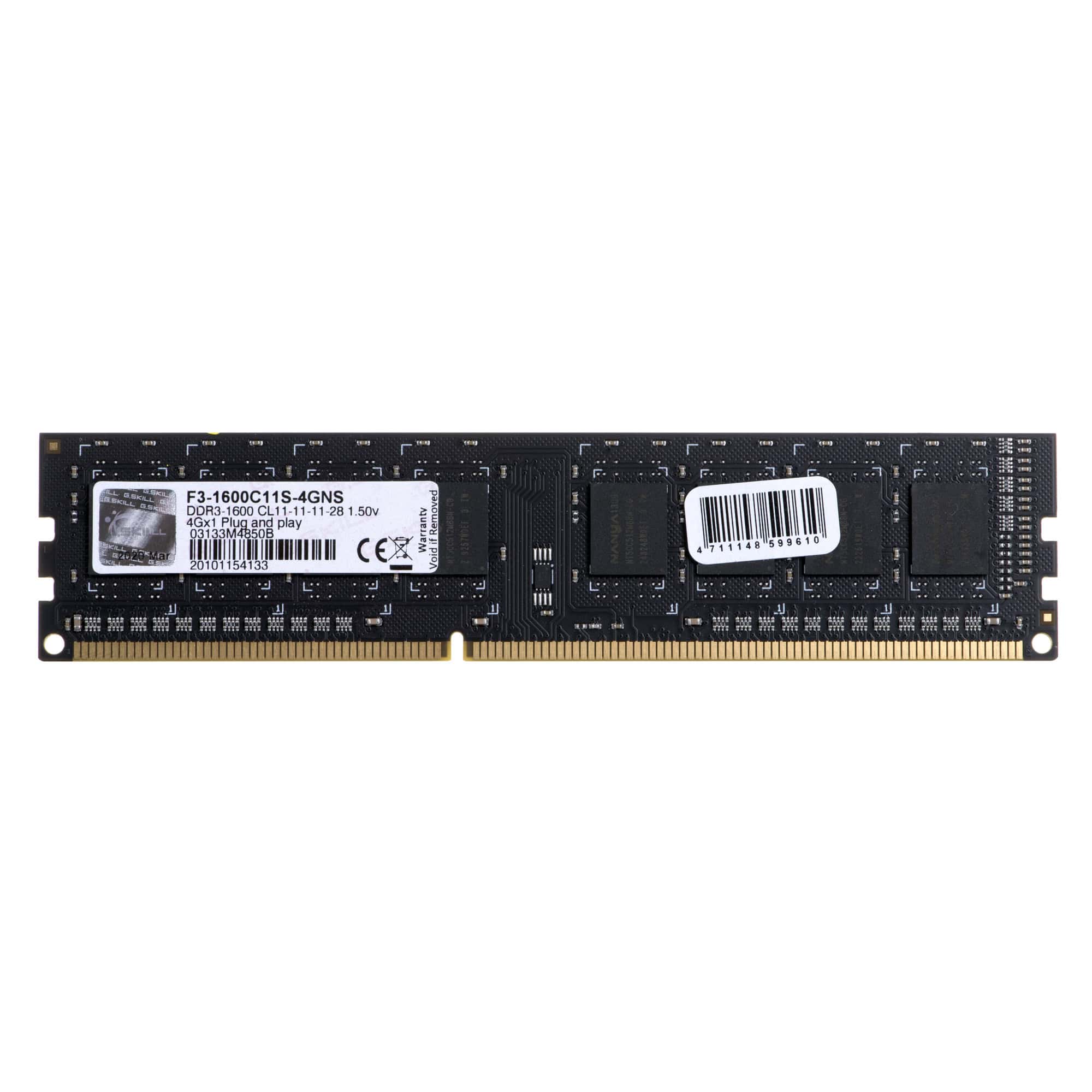 G.Skill DDR3  4GB PC 1600 CL11  G.Skill             4GNS retail (F3-1600C11S-4GNS) thumbnail