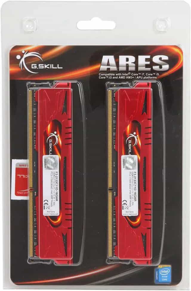 G.Skill DDR3 16GB PC 2133 CL11  G.Skill KIT (2x8GB) 16GAR  ARES (F3-2133C11D-16GAR) thumbnail