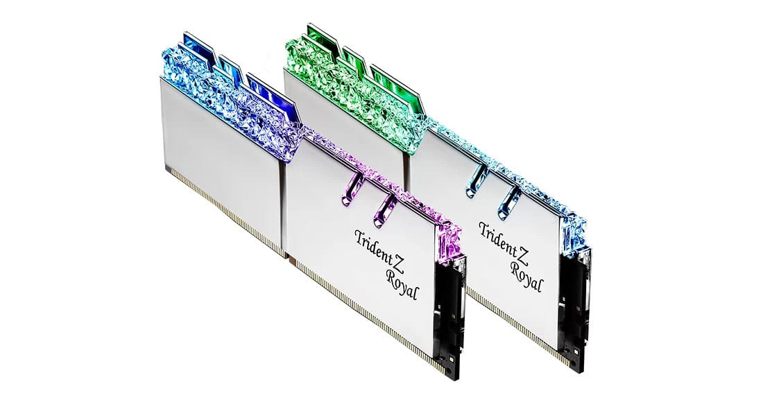 G.Skill Trident Z Royal DDR4 3600MHz 32GB (2 x 16GB) Silber Dual Profile (F4-3600C18D-32GTRS) thumbnail