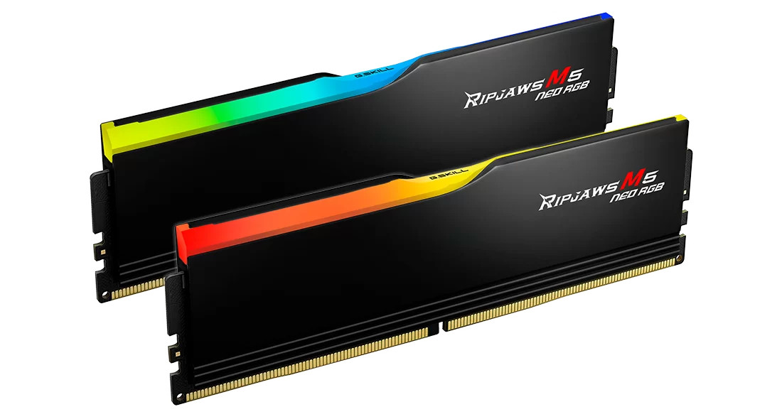 G.Skill 64 GB G.Skill DIMM 6000 (2x 32 GB) Dual-Kit (schwarz, F5-6000J3238G32GX2-RM5NRK, Ripjaws M5 Neo, AMD EXPO) (F5-6000J3238G32GX2-RM5NRK) thumbnail