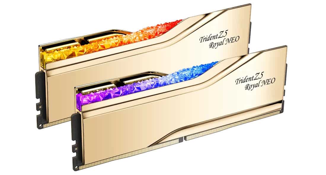 G.Skill DDR5 32GB PC 6400 CL30 G.Skill KIT (2x16GB) TR5NG Royal GOLD (F5-6400J3039G16GX2-TR5NG) thumbnail