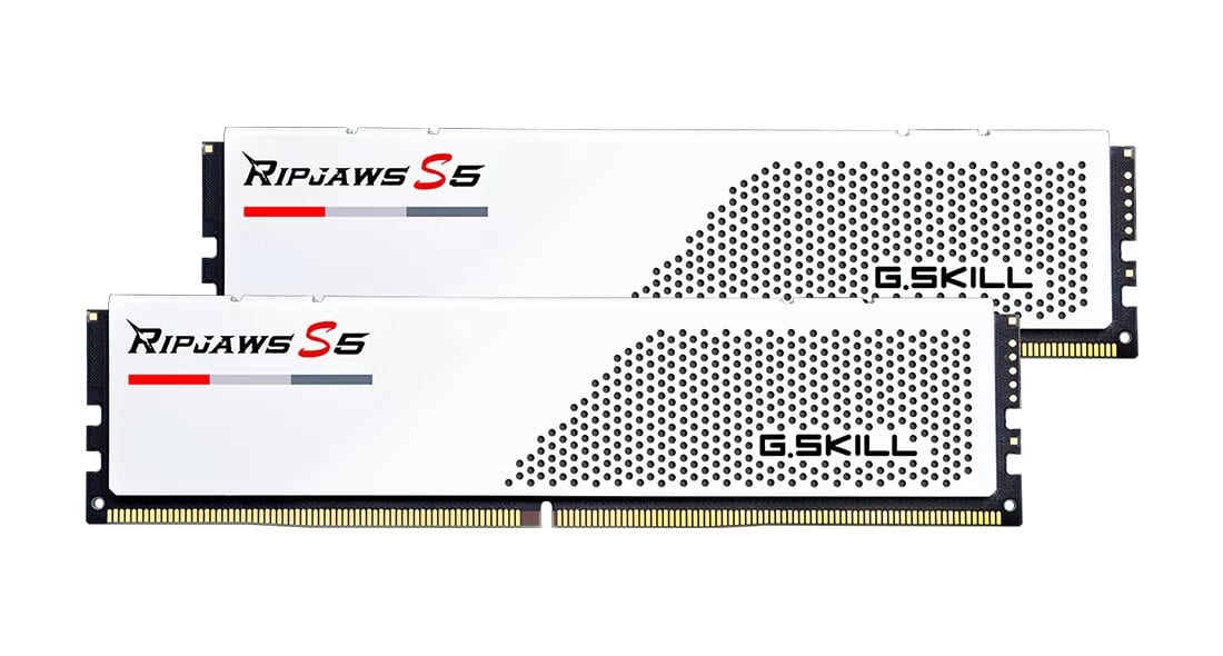 G.Skill RAM Ripjaws S5 Intel 32GB (2x 16GB) Kit DDR5 6400 MHz UDIMM weiß (F5-6400J3648F16GX2-RS5W) thumbnail