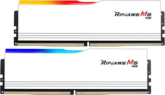 G.Skill 64GB G.Skill DIMM 6800 (2x 32 GB) Dual-Kit (wei, F5-6800J3445G32GX2-RM5RW, Ripjaws M5 RGB, INTEL XMP) (F5-6800J3445G32GX2-RM5RW) thumbnail
