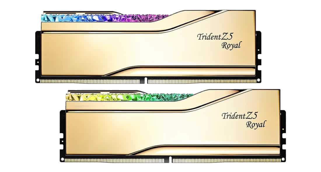 G.Skill 32GB G.Skill DIMM 7200 (2x 16 GB) Dual-Kit (gold, F5-7200J3445G16GX2-TR5G, Trident Z5 Royal, INTEL XMP) (F5-7200J3445G16GX2-TR5G) thumbnail