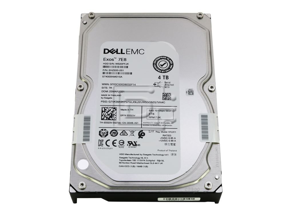 Dell 4TB 3.5-inch SAS hard drive, (3323V-RFB) thumbnail