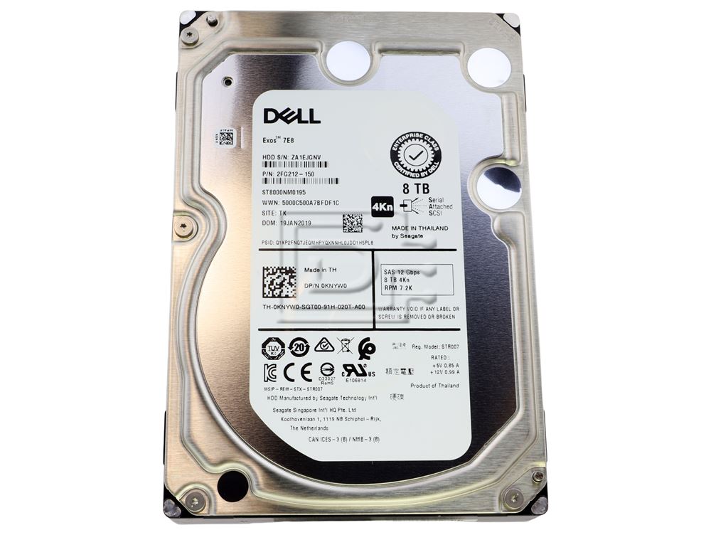 Dell 8TB 7.2K 3.5 SAS 12G 4Kn (CDDMJ-RFB) thumbnail