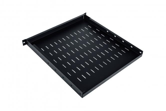 Digitus 1U adjustable shelf 19, depth 500-900 mm, load capacity 100 kg, mounting at 4 points, screws included, black (RAL 9005) (TN-19-5/9-1U-W-BK) thumbnail