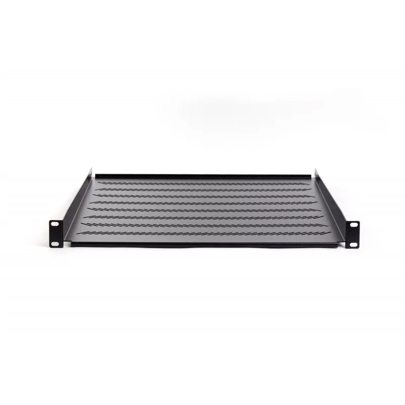 Digitus 1U fixed shelf 19, depth 650 mm, load capacity 25 kg, mounting at 4 points, screws and bracket included, black (RAL 9005 (TN-19-650-1U-BK) thumbnail