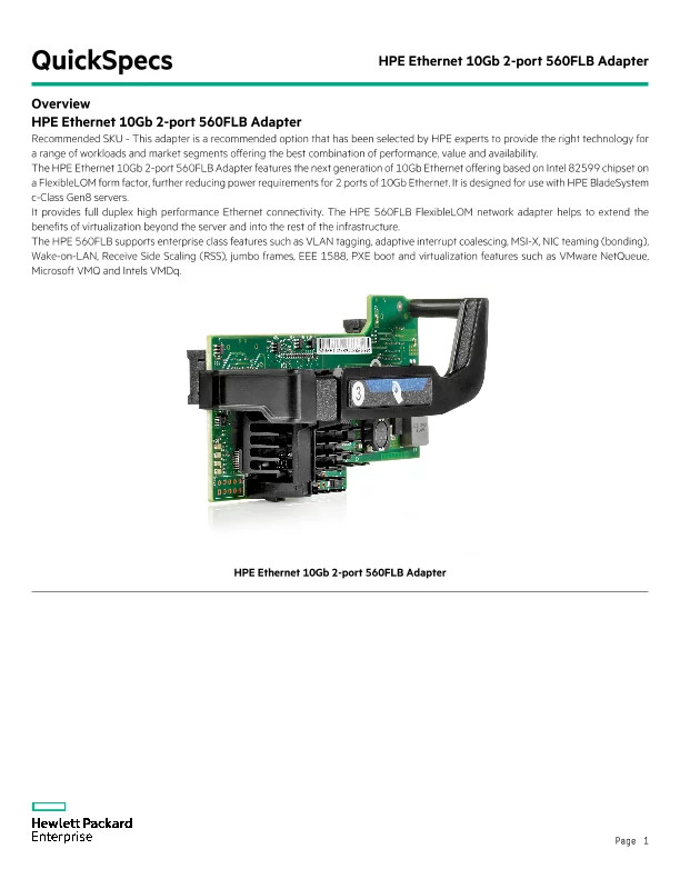 HP Ethernet 10Gb 2P 560Flb Adptr (RP001230251) thumbnail