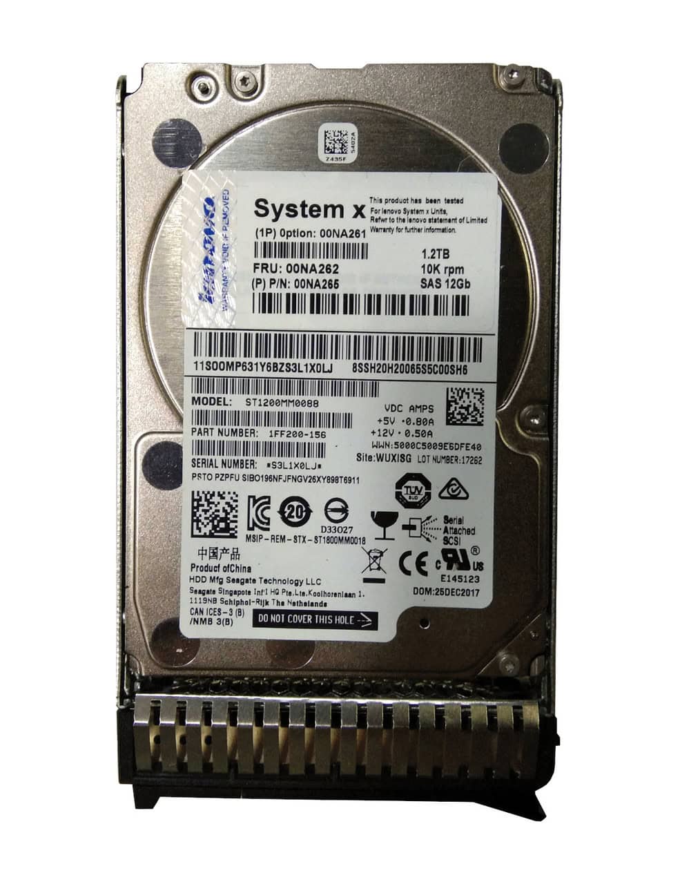 Lenovo IBM 1.2TB 10K 12GBPS SAS 2.5 G3HS 512E HDD (00NA261) (00NA261) thumbnail