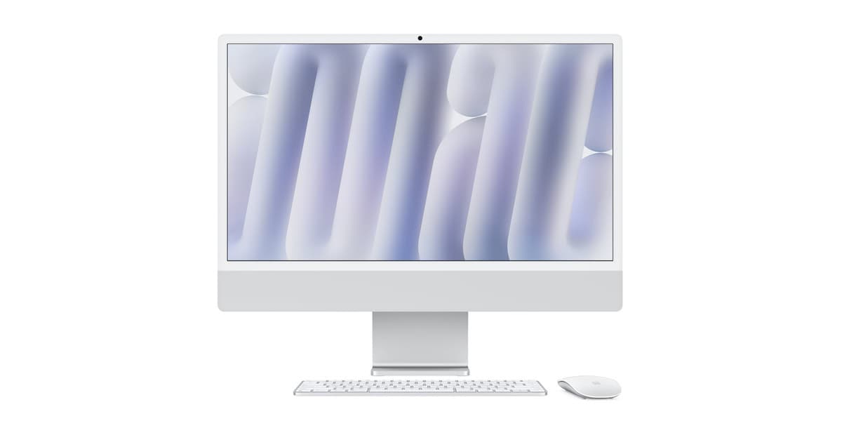APPLE iMac Z1E2 59,62cm 23,5Zoll Standardglas M4 8C CPU/8C GPU/16C N.E. 16GB 256GB SSD Ohne Eth MM NumKey TID DE Silber (Z1E2-MW (Z1E2-MWUC3D/A-078T7S) thumbnail