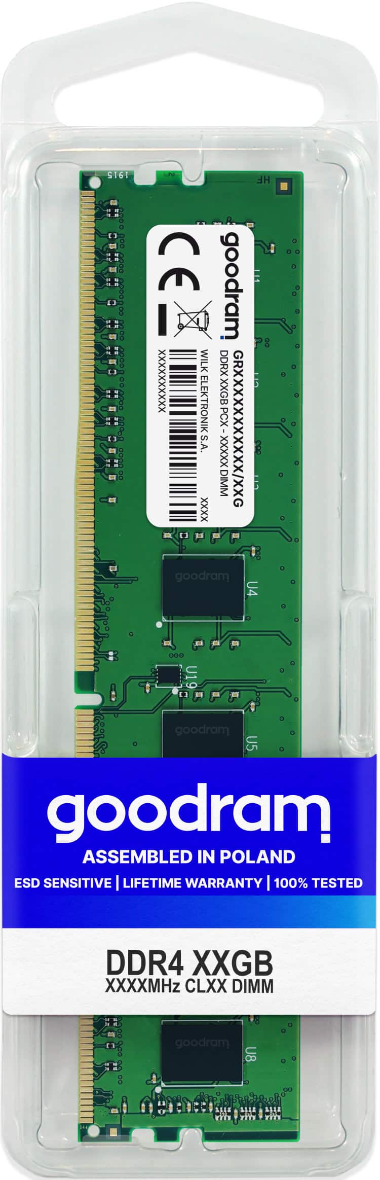 Goodram GR2666D464L19S/4G geheugenmodule 4 GB 1 x 4 GB DDR4 288-pin DIMM (GR2666D464L19S/4G) thumbnail