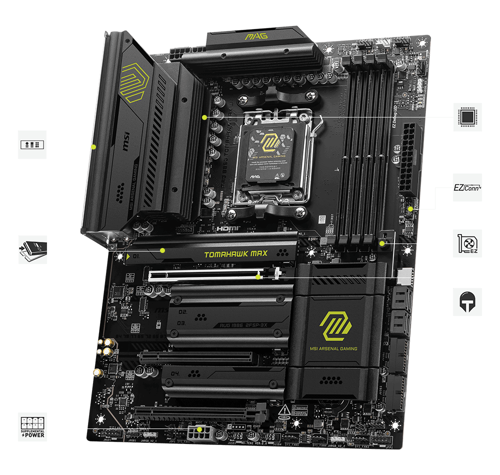 MSI B850 ATX Moederbord Socket AM5 DDR5 Wi-Fi (911-7E62-04S) thumbnail