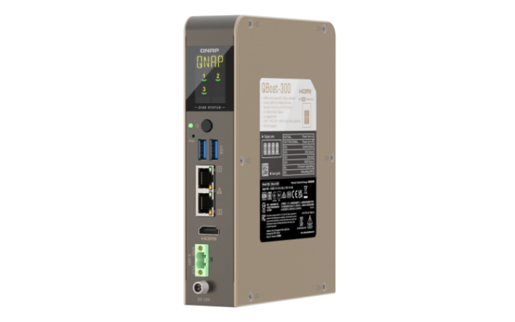 QNAP QBoat-300 NAS Compact 4 GB 0 TB QNAP QTS Grijs (QBOAT-300) thumbnail