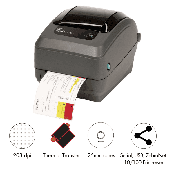 Zebra Label Printer Drucker GX430t (GX43-102420-000) (GX43102420000) (GX43-102420-000) thumbnail