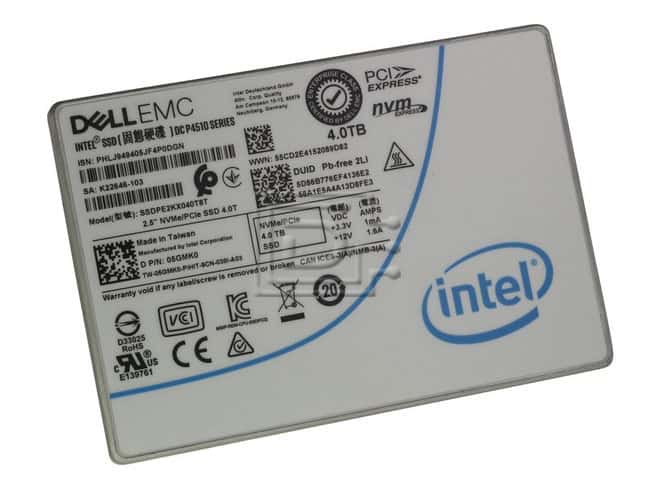Dell/Intel DC P4510 SSDPE2KX040T8T 4TB PCIe Gen 3.1 X4 4GB/s 3D TLC 1DWPD U.2 NVMe 2.5in Refurbished SSD (SSDPE2KX040T8TB-DELL_NOTRAY-REF) thumbnail