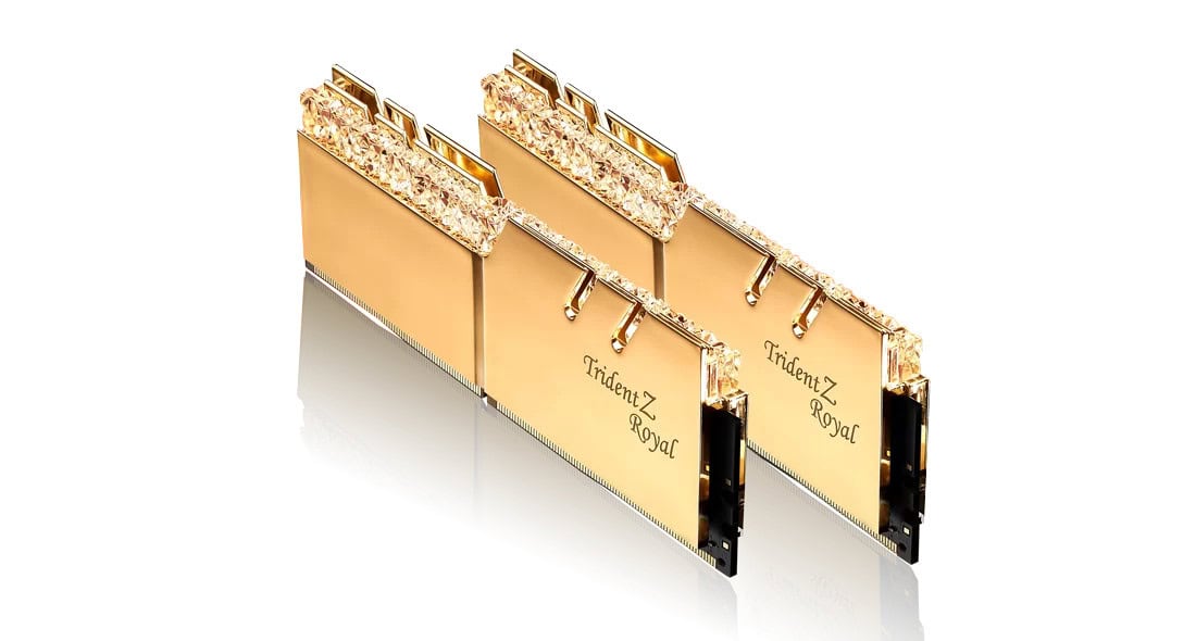 G.Skill RAM Trident Z Royal Series - 64 GB (2 x 32 GB Kit) - DDR4 3200 UDIMM CL14 (F4-3200C14D-64GTRG) thumbnail